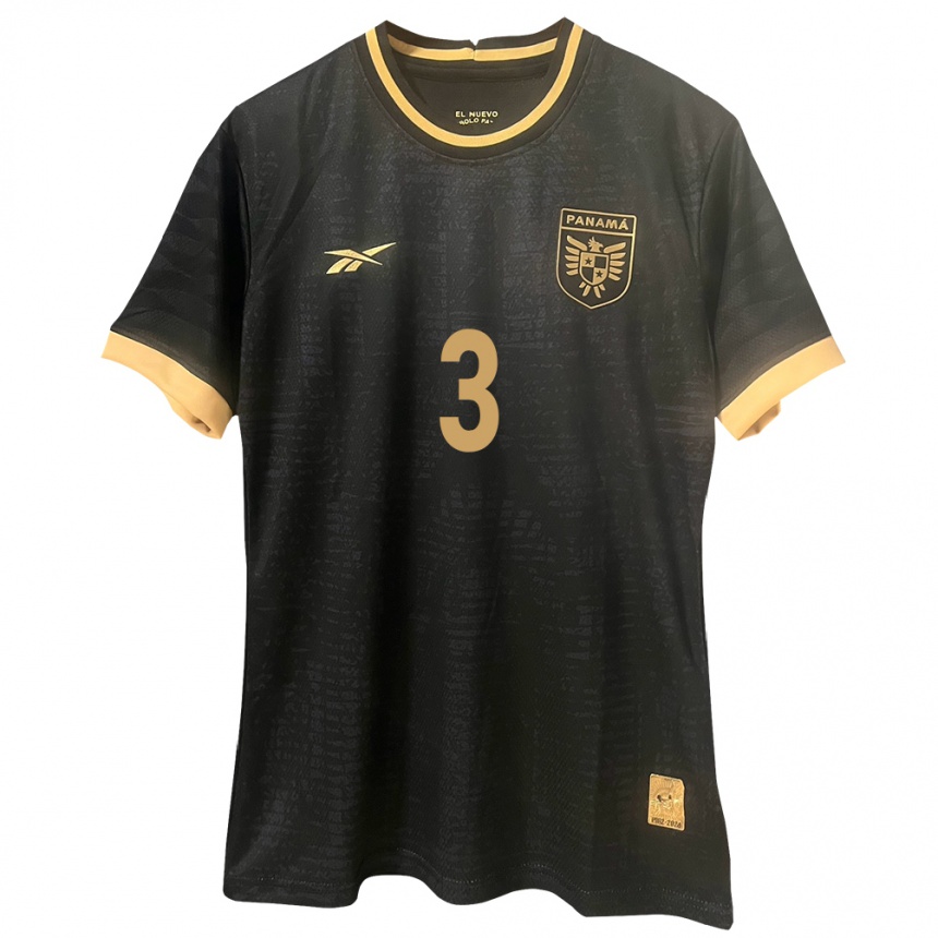 Kids Football Panama Wendy Natis #3 Black Away Jersey 24-26 T-Shirt Nz