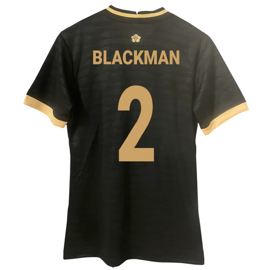 Kids Football Panama César Blackman #2 Black Away Jersey 24-26 T-Shirt Nz