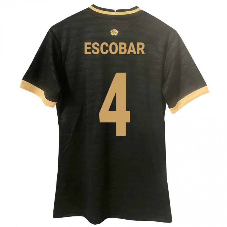 Kids Football Panama Fidel Escobar #4 Black Away Jersey 24-26 T-Shirt Nz