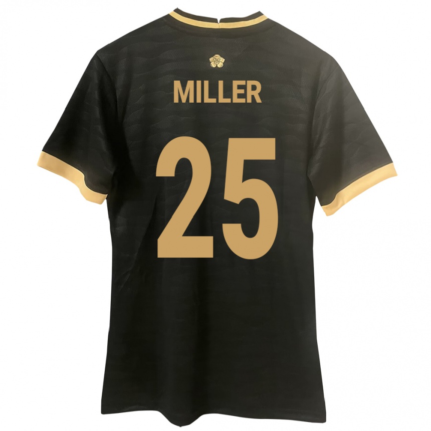 Kids Football Panama Roderick Miller #25 Black Away Jersey 24-26 T-Shirt Nz