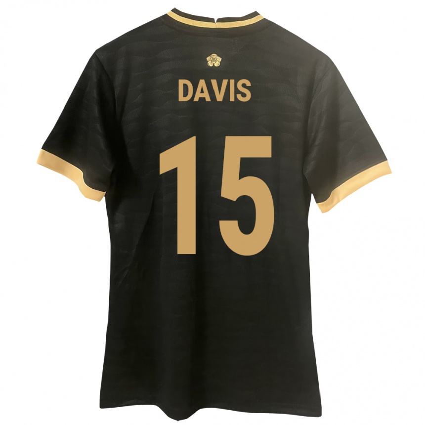 Kids Football Panama Éric Davis #15 Black Away Jersey 24-26 T-Shirt Nz