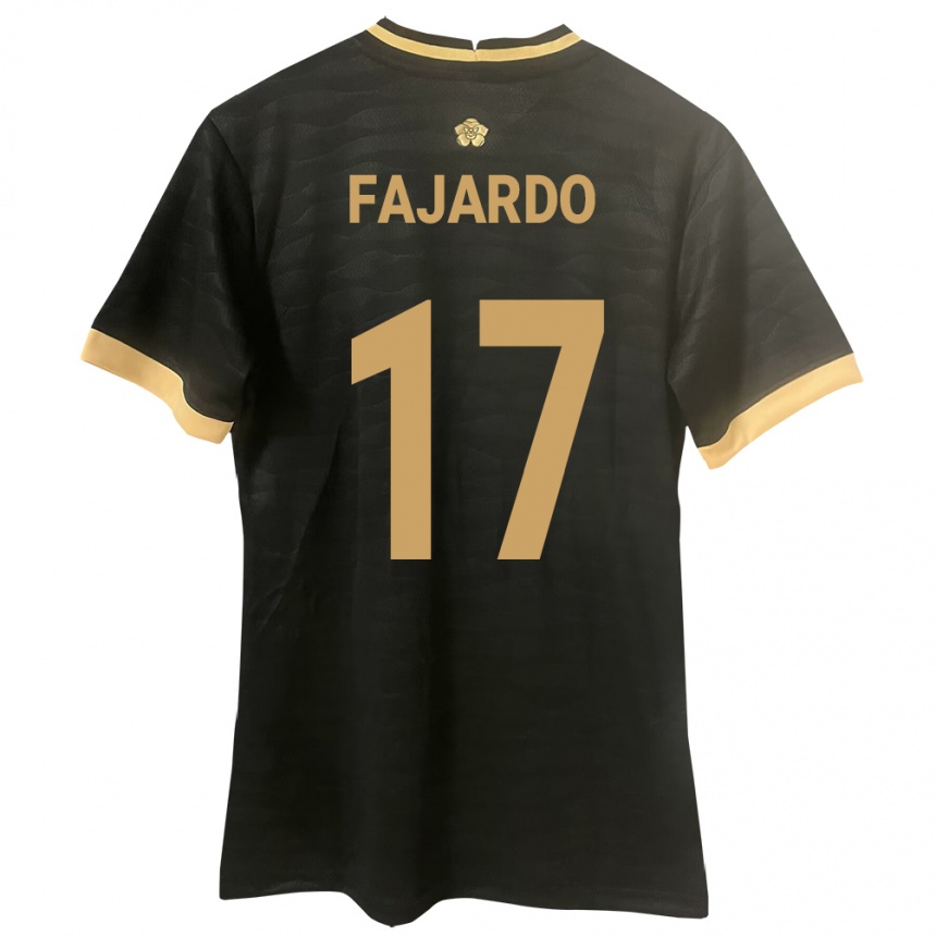 Kids Football Panama José Fajardo #17 Black Away Jersey 24-26 T-Shirt Nz