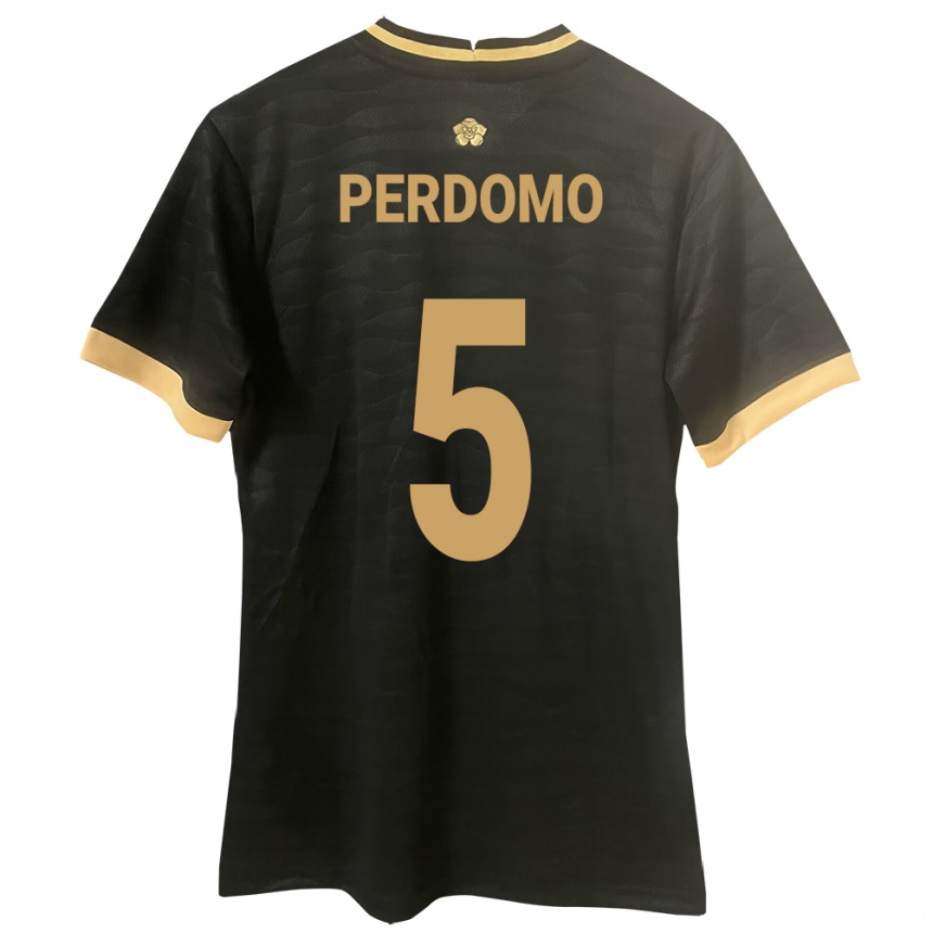 Kids Football Panama Reyniel Perdomo #5 Black Away Jersey 24-26 T-Shirt Nz