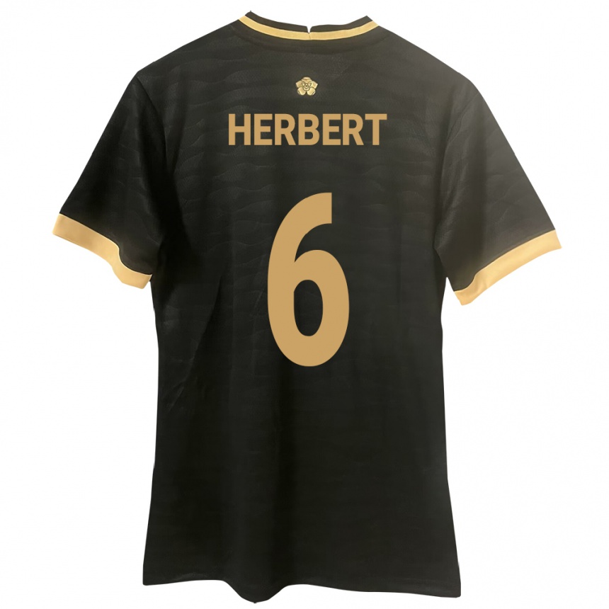 Kids Football Panama Giovany Herbert #6 Black Away Jersey 24-26 T-Shirt Nz