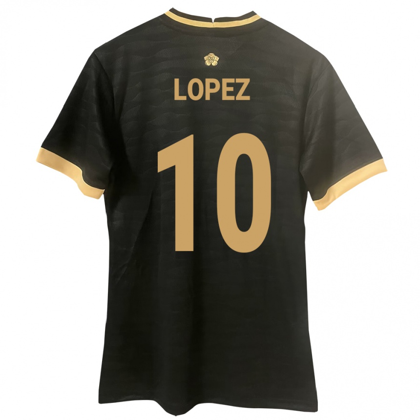 Kids Football Panama Ovidio Lopez #10 Black Away Jersey 24-26 T-Shirt Nz