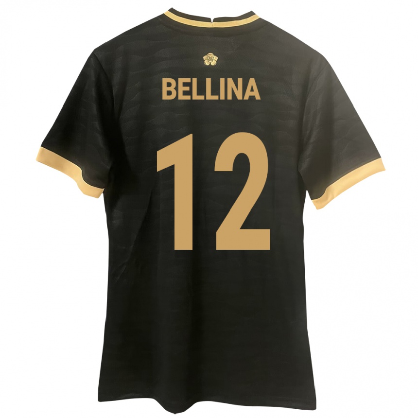 Kids Football Panama Lucca Bellina #12 Black Away Jersey 24-26 T-Shirt Nz