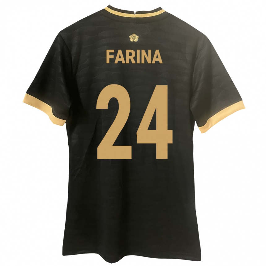 Kids Football Panama Edgardo Fariña #24 Black Away Jersey 24-26 T-Shirt Nz