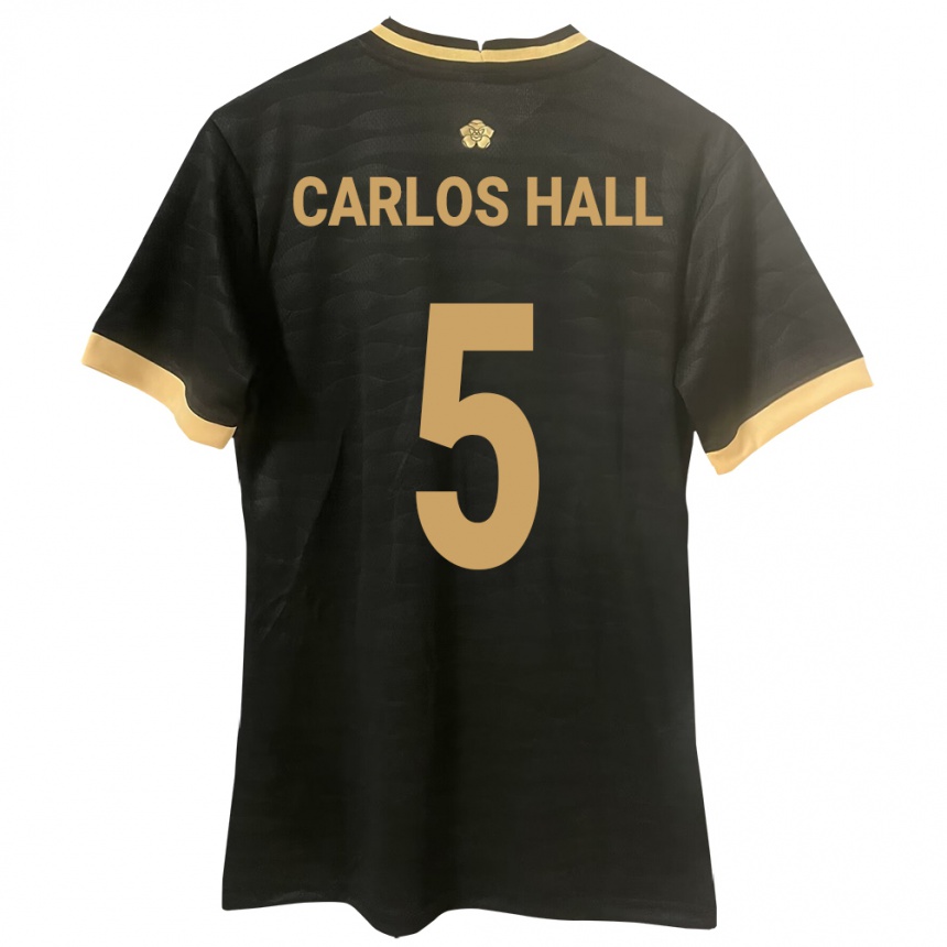 Kids Football Panama Juan Carlos Hall #5 Black Away Jersey 24-26 T-Shirt Nz