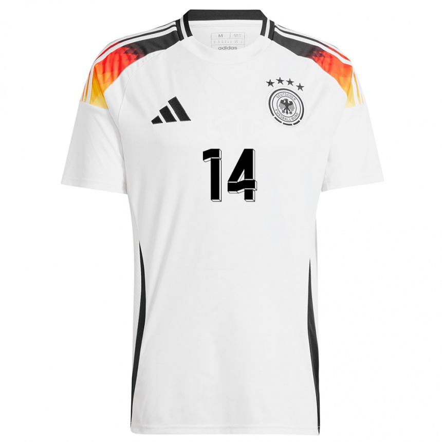 Men Football Germany Lena Lattwein #14 White Home Jersey 24-26 T-Shirt Nz