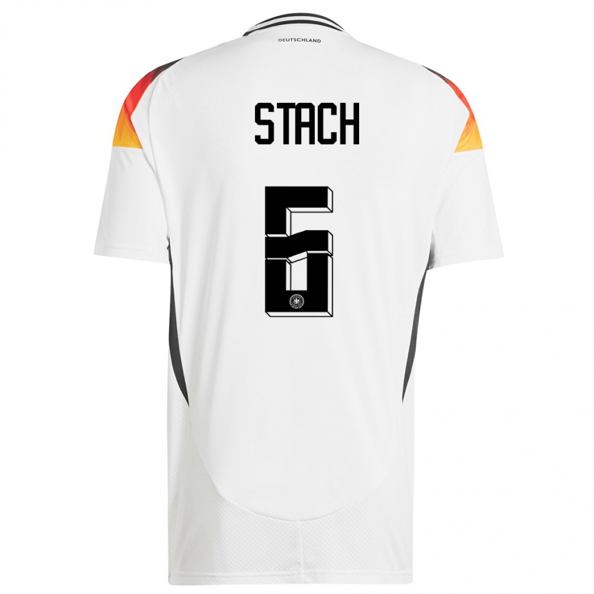 Men Football Germany Anton Stach #6 White Home Jersey 24-26 T-Shirt Nz