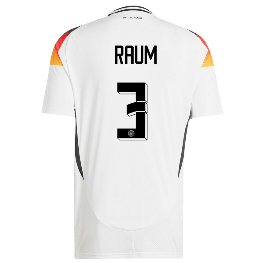 Men Football Germany David Raum #3 White Home Jersey 24-26 T-Shirt Nz