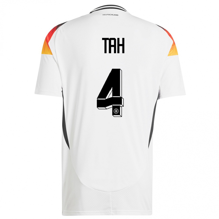 Men Football Germany Jonathan Tah #4 White Home Jersey 24-26 T-Shirt Nz