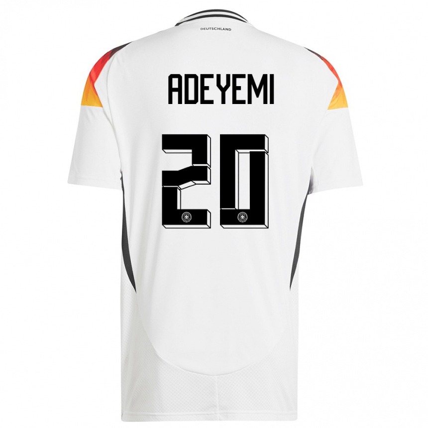 Men Football Germany Karim Adeyemi #20 White Home Jersey 24-26 T-Shirt Nz