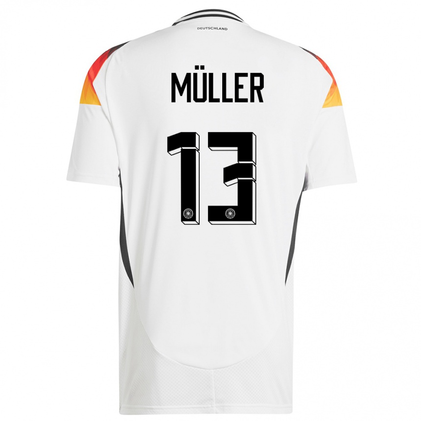 Men Football Germany Thomas Muller #13 White Home Jersey 24-26 T-Shirt Nz