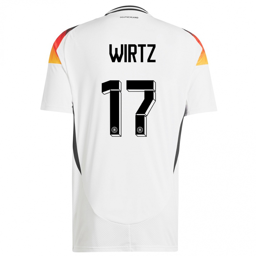 Men Football Germany Florian Wirtz #17 White Home Jersey 24-26 T-Shirt Nz