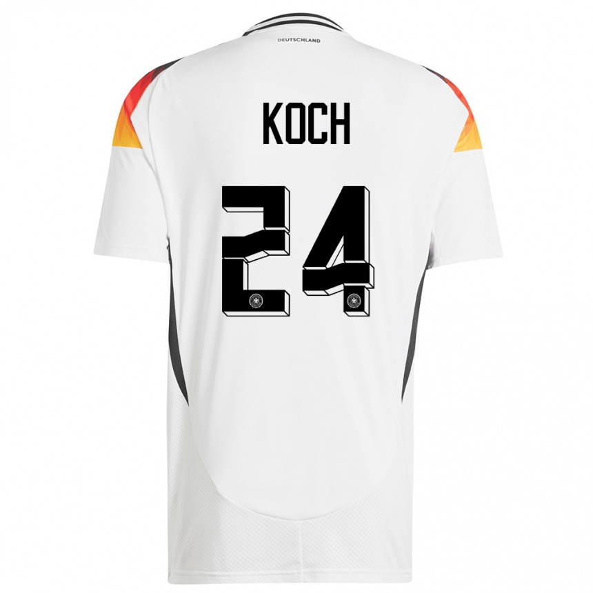 Men Football Germany Robin Koch #24 White Home Jersey 24-26 T-Shirt Nz