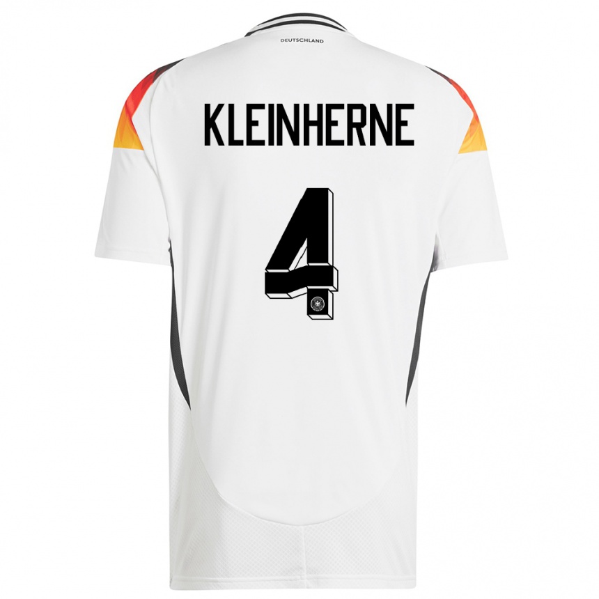 Men Football Germany Sophia Kleinherne #4 White Home Jersey 24-26 T-Shirt Nz