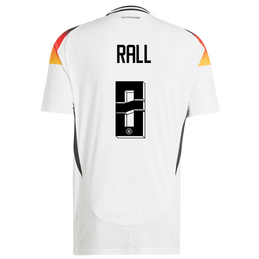 Men Football Germany Maximiliane Rall #8 White Home Jersey 24-26 T-Shirt Nz