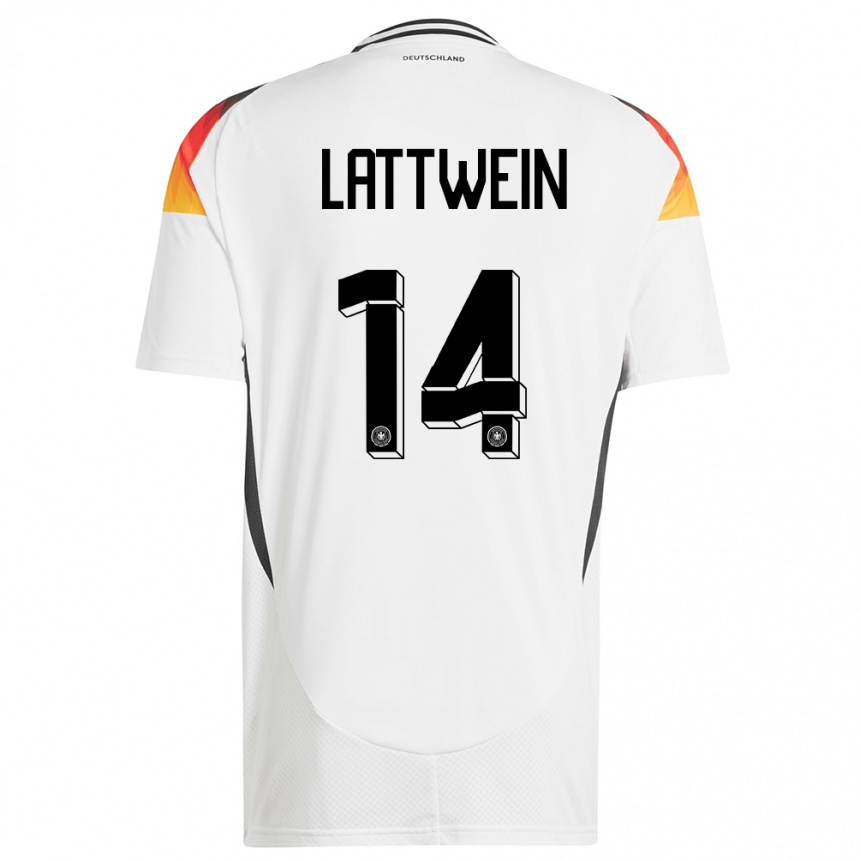 Men Football Germany Lena Lattwein #14 White Home Jersey 24-26 T-Shirt Nz