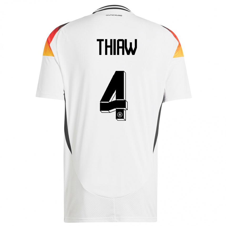 Men Football Germany Malick Thiaw #4 White Home Jersey 24-26 T-Shirt Nz