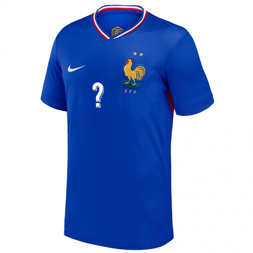 Men Football France Your Name #0 Blue Home Jersey 24-26 T-Shirt Nz