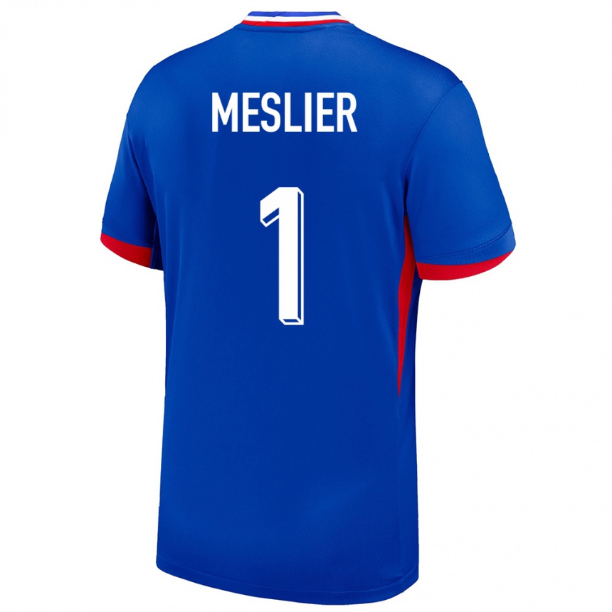 Men Football France Illan Meslier #1 Blue Home Jersey 24-26 T-Shirt Nz