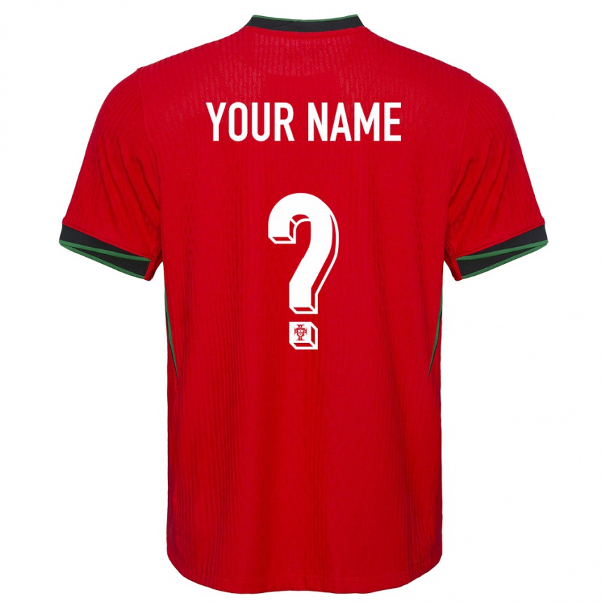 Men Football Portugal Your Name #0 Red Home Jersey 24-26 T-Shirt Nz