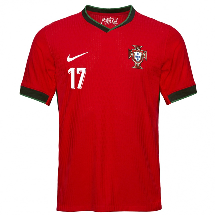 Men Football Portugal Rafael Leao #17 Red Home Jersey 24-26 T-Shirt Nz