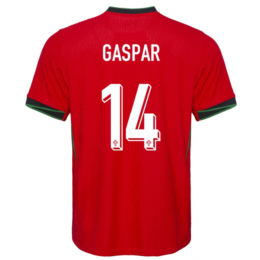 Men Football Portugal Guilherme Gaspar #14 Red Home Jersey 24-26 T-Shirt Nz