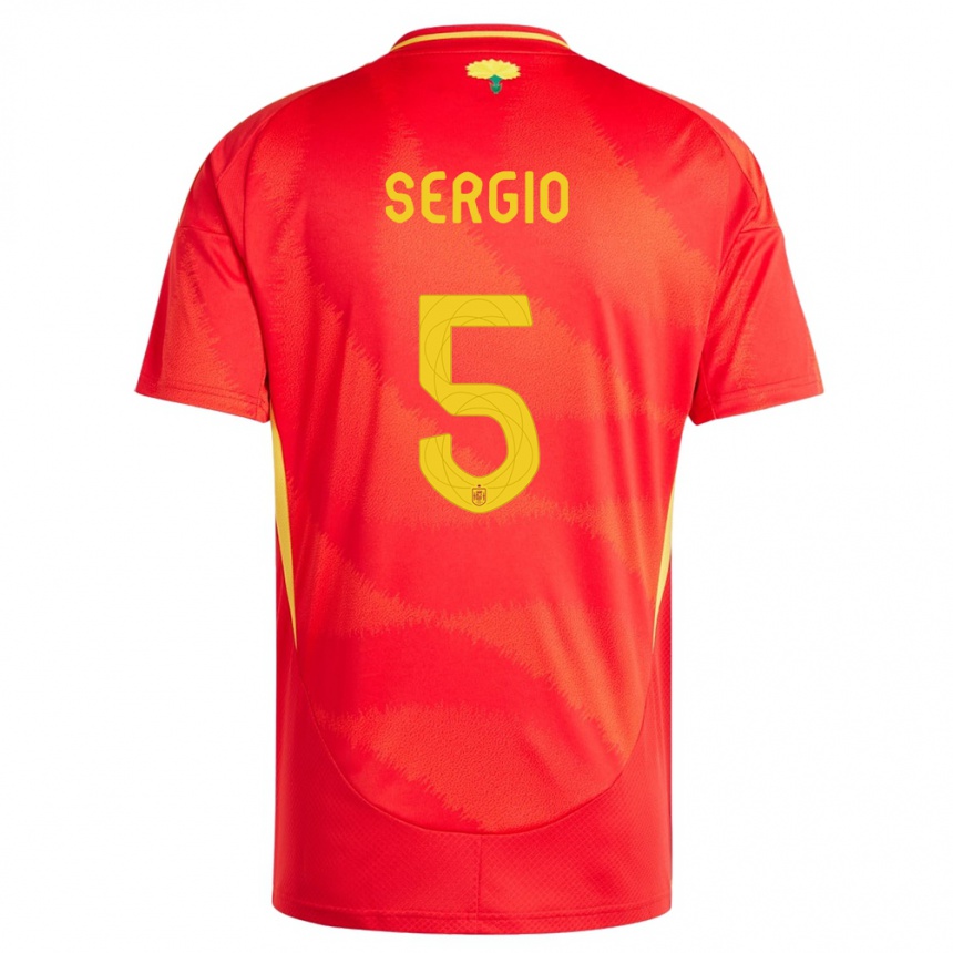 Men Football Spain Sergio Busquets #5 Red Home Jersey 24-26 T-Shirt Nz