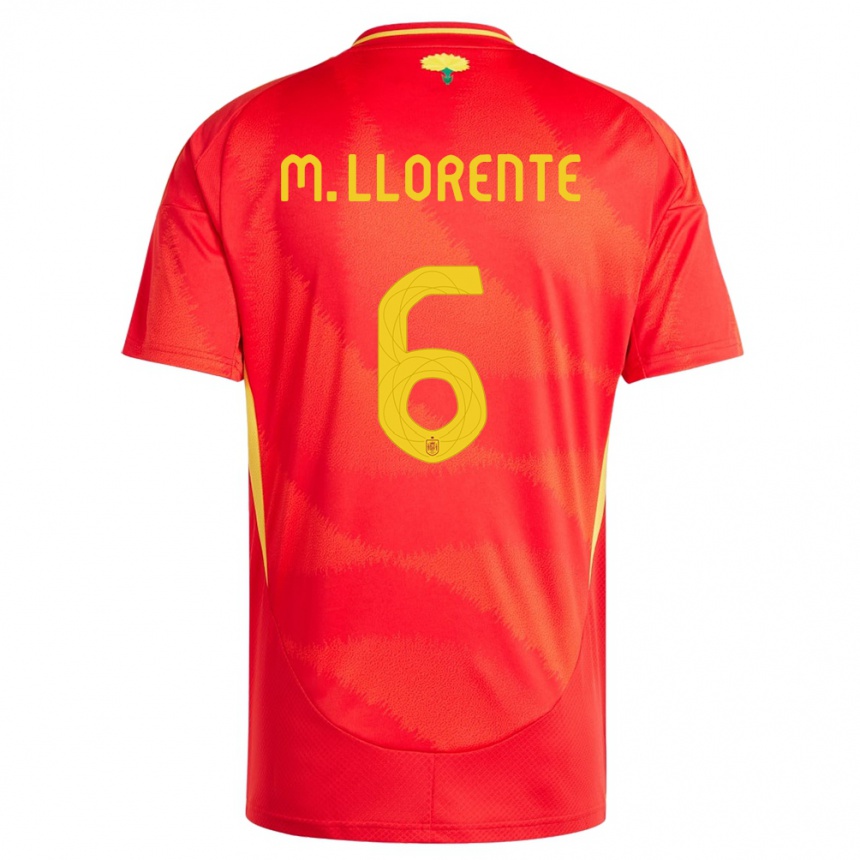 Men Football Spain Marcos Llorente #6 Red Home Jersey 24-26 T-Shirt Nz