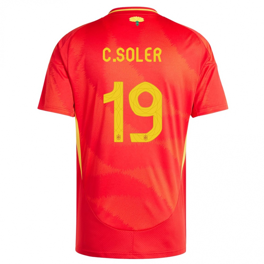 Men Football Spain Carlos Soler #19 Red Home Jersey 24-26 T-Shirt Nz