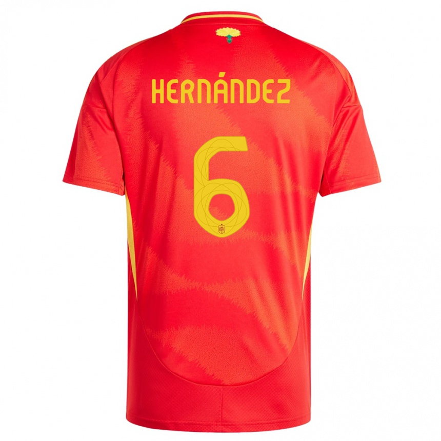 Men Football Spain Gerard Hernandez #6 Red Home Jersey 24-26 T-Shirt Nz