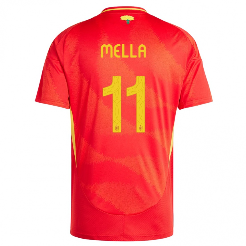 Men Football Spain David Mella #11 Red Home Jersey 24-26 T-Shirt Nz