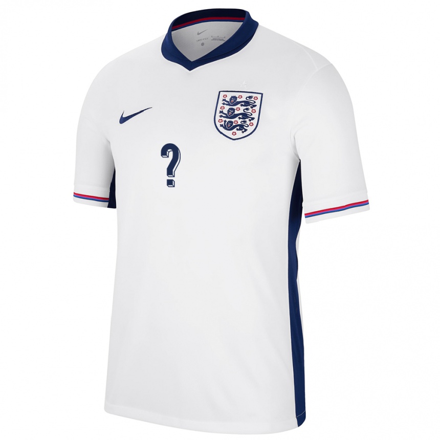 Men Football England Your Name #0 White Home Jersey 24-26 T-Shirt Nz