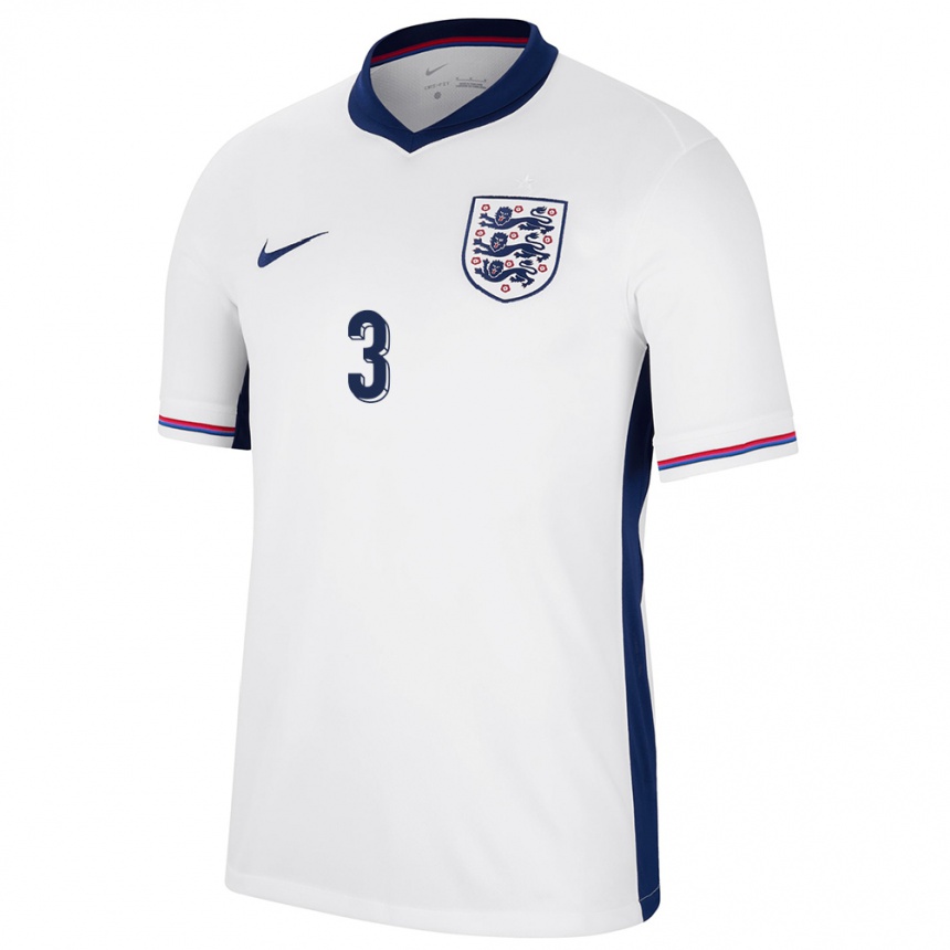 Men Football England Luke Chambers #3 White Home Jersey 24-26 T-Shirt Nz