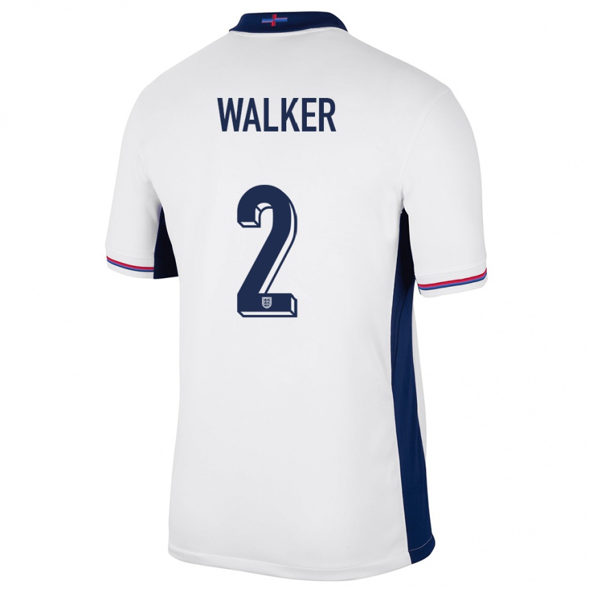 Men Football England Kyle Walker #2 White Home Jersey 24-26 T-Shirt Nz