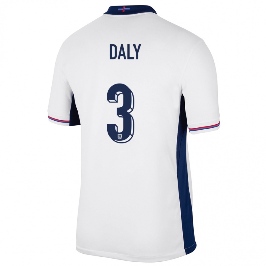 Men Football England Rachel Daly #3 White Home Jersey 24-26 T-Shirt Nz