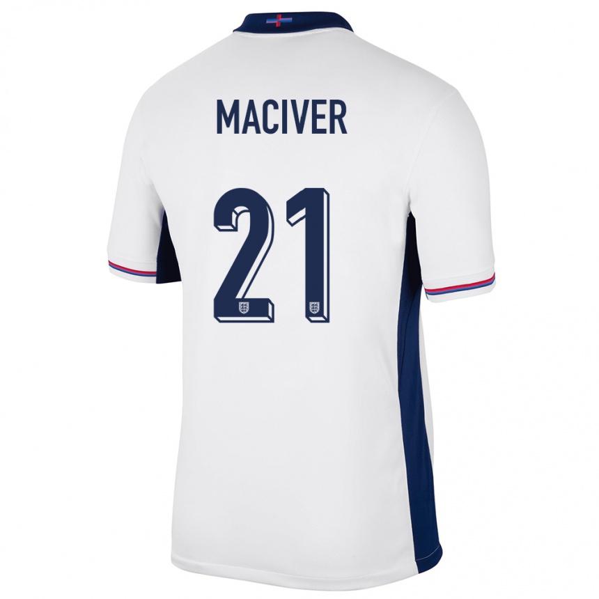 Men Football England Sandy Maciver #21 White Home Jersey 24-26 T-Shirt Nz