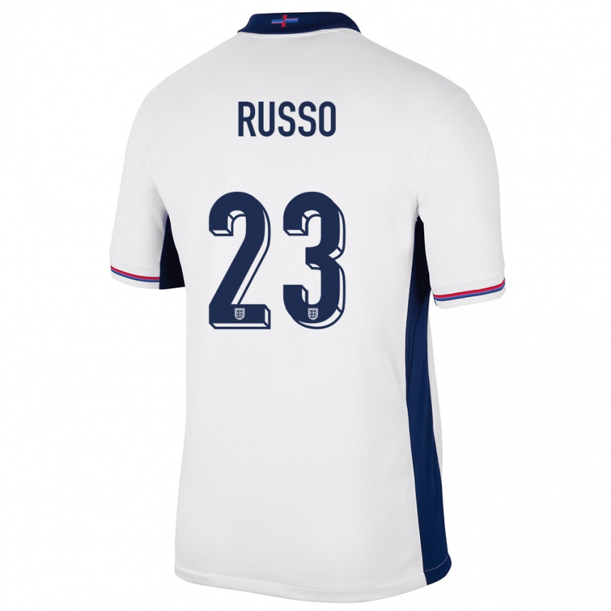 Men Football England Alessia Russo #23 White Home Jersey 24-26 T-Shirt Nz