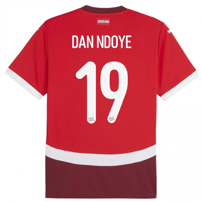 Men Football Switzerland Dan Ndoye #19 Red Home Jersey 24-26 T-Shirt Nz