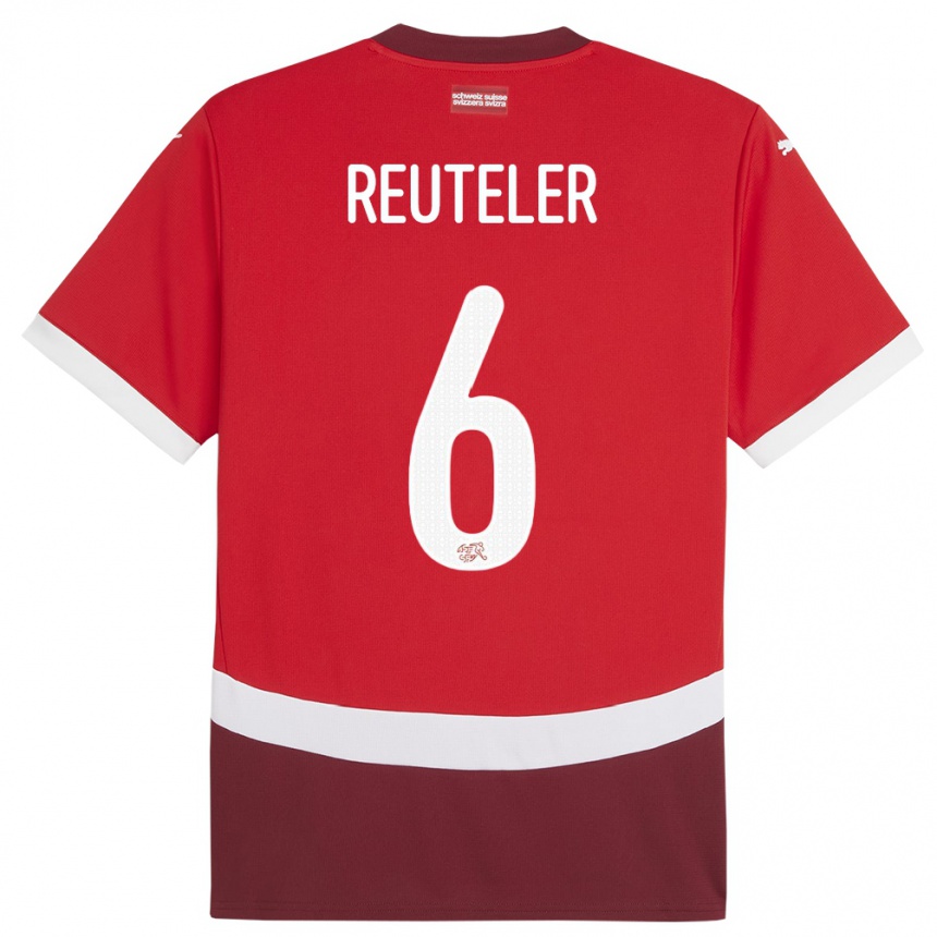 Men Football Switzerland Geraldine Reuteler #6 Red Home Jersey 24-26 T-Shirt Nz