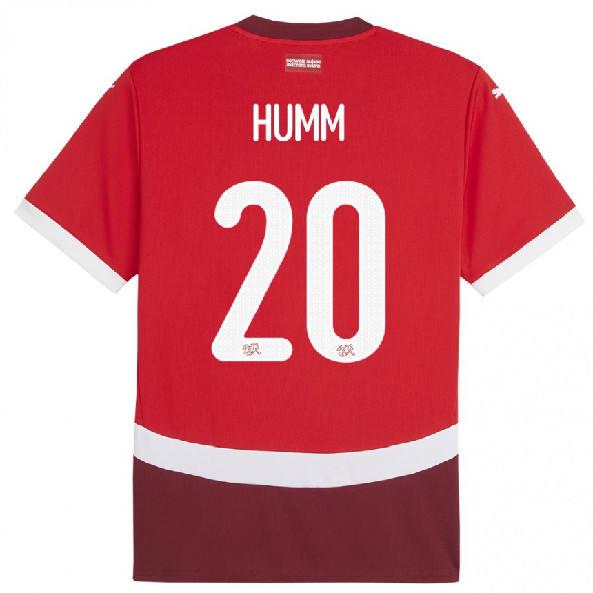 Men Football Switzerland Fabienne Humm #20 Red Home Jersey 24-26 T-Shirt Nz