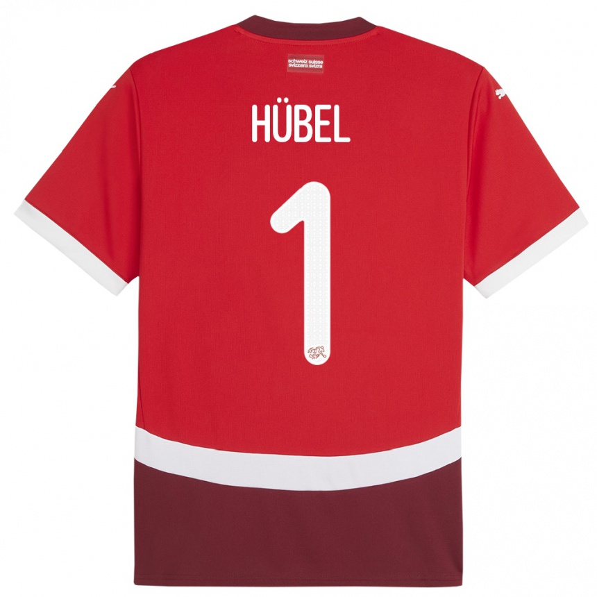 Men Football Switzerland Marvin Hubel #1 Red Home Jersey 24-26 T-Shirt Nz