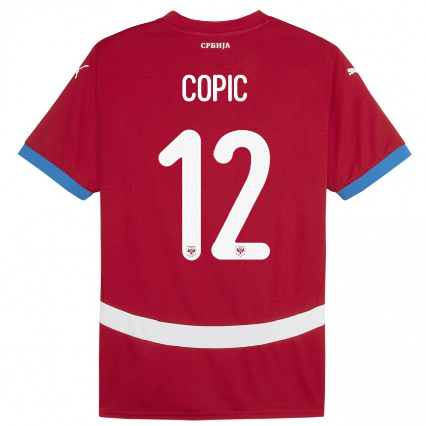 Men Football Serbia Marko Copic #12 Red Home Jersey 24-26 T-Shirt Nz