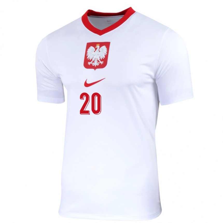 Men Football Poland Sebastian Szymanski #20 White Home Jersey 24-26 T-Shirt Nz