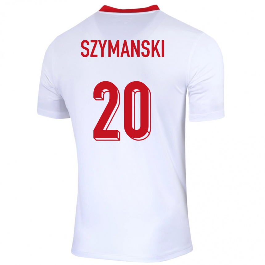 Men Football Poland Sebastian Szymanski #20 White Home Jersey 24-26 T-Shirt Nz