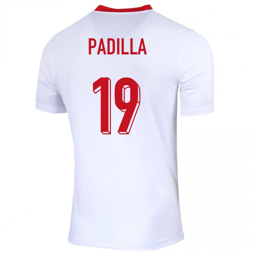 Men Football Poland Natalia Padilla #19 White Home Jersey 24-26 T-Shirt Nz