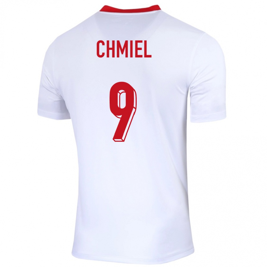 Men Football Poland George Chmiel #9 White Home Jersey 24-26 T-Shirt Nz