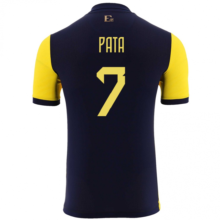 Men Football Ecuador Emerson Pata #7 Yellow Home Jersey 24-26 T-Shirt Nz